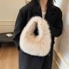Bolso de Felpa para Mujer Color Sólido Moderno para Mujer Combinación Universal Bolso Dumpling Nuevo 2025 Bolso de Mano Sencillo Mao Mao de Alta Gama