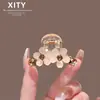 Presilha de Cabelo Flor de Strass Pequena Exquisita Estilo Novo Coreano e Japonês Presilha de Cabelo Fofa Presilha Doce para Franja Lateral Acessório de Cabelo Versátil