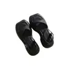 Sandalias de Suela Gruesa para Mujer Verano 2025 Verde Oliva Nuevos Zapatos Romanos de Una Tira Sandalias de Playa Talla Pequeña para Niñas Sandalias de Exterior