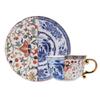 Festival do Meio Outono Louro Dourado Cerâmica Pintada Porcelana Azul e Branca Xícara de Café e Pires para Mulheres, Novo Estilo Chinês Xícara de Presente para Chá da Tarde