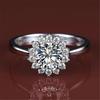 Anillo de Moissanita Girasol Anillo para Mujer Anillo de Boda Anillo de Diamante de Moissanita Genuina Color D Claridad FL Anillo de Diamante de Moissanita