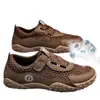 Zapatos de verano para hombre 2026 de malla hueca transpirable sin cordones de velcro para deportes y uso casual