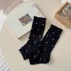 Meias de Bolinhas para Mulheres, Meias de Cano Médio para o Início do Outono, Meias Antiderrapantes de Meia-Sola para Meninas, Meias Casuais de Algodão Estilo Coreano Ins Venda por Atacado