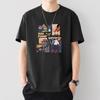 Camiseta de manga curta estampada solta de verão masculina moda casual para todos os jogos na moda gola redonda respirável confortável estudantes adolescentes