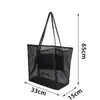 Bolsa de Praia Dobrável Bolsa de Mão em Rede Bolsa de Ombro Feminina Bolsa de Armazenamento Vazada Bolsa de Compras para Verão Viagem ao Ar Livre