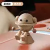 Adorno de coche con figura de madera creativa, adorno de robot de coche para aliviar el estrés, lindo adorno de coche de aromaterapia