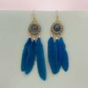Brincos de penas de borla longa vintage feitos à mão europeus e americanos novos brincos de estilo nacional boêmio para mulheres no atacado