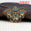 60673 Cobre Yingluo Fecho Dupla Camada Artesanal DIY Acessórios de Cabelo Material Hanfu 29*45mm Cloisonné Estilo Antigo