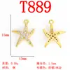 Pingente para Joias DIY de Cobre Puro Vida Marinha Ouro 18K Peixe Pequeno Estrela do Mar Concha DIY Colar Pulseira Artesanal Atacado