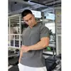 Nuevos Shorts Deportivos de Fitness de Verano de Alta Gama con Textura en los Hombros y Mangas, Grandes Antiarrugas, de Secado Rápido, Suministro Transfronterizo