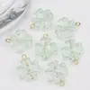 Trébol de Cuatro Hojas Colorido Transparente Estilo Vintage Accesorios de Abalorios Hechos a Mano para DIY Adecuados para Pasadores, Pulseras y Pendientes Materiales