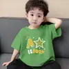 Camiseta Interior Transpirable de Algodón Puro para Niños, Camiseta de Manga Corta de Verano para Niños, Top Estilo Coreano Guapo con Estampado de Dibujos Animados