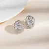 Pendientes Franceses Retro de Croissant, Pendientes Vintage Espirales Incrustados de Diamantes, Pendientes de Segunda Mano de Lujo Ligero de Gama Alta, Pendientes para Mujer