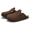 RUIZUSTOCK Chinelos de Cortiça Baotou de Inverno para Homens Sapatos de Algodão para Mulheres Sandálias e Chinelos Quentes Revestimento de Lã Revestimento Externo Fosco