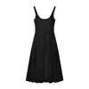 Ins Transfronterizo Europeo y Americano 2026 Nueva Moda Elegante Ropa de Mujer al por Mayor Vestido de Tirantes Finos Estampado Patchwork Vestido de Longitud Media