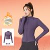 Jaqueta de Yoga Juyitang de Inverno com Manga Longa e Forro de Fleece para Mulheres, Justa, Emagrecimento, Top Esportivo de Fitness Yoga Engrossado