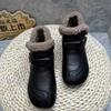 Sapatos de Algodão para Idosos com Pelúcia, Botas de Moda, Sapatos Confortáveis de Couro com Solado Macio para Meia-Idade e Idosos, Sapatos Confortáveis Antiderrapantes Quentes