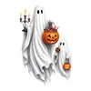 Adhesivos de Halloween Transfronterizos Fantasma Blanco y Negro Portavelas Static Cling para Lápidas de Cementerio, Patrones de Linternas de Calabaza, Decoraciones para Fiestas de Tiendas
