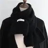 Cachecol Patch Cor Sólida Quente Estilo Coreano Ins Feminino Versátil Moda Outono e Inverno Estudante Cachecol de Tricô Masculino e Feminino Novo Estilo