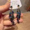 Nuevos Pendientes de Espiga de Trigo de Cristal de Petardo de Aguja Plateada Estilo Chino para Mujer, Pendientes Personalizados Estilo Étnico Retro, Pendientes de Nicho con Sentido del Diseño