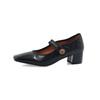 Sapatos Mary Jane de bico quadrado Maillard estilo francês 2024 início da primavera novo estilo botas de salto grosso com fivela Sapatos femininos retrô