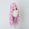 Peruca BJD Colorida Multicor Opcional Franja Longa Onda d'Água Cabelo Longo Cacheado 3/4/6 Pontos Seda de Alta Temperatura Liso