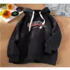 Moletom com Capuz e Estampa de Letras de Manga Longa para Outono e Inverno, Design Moderno e Fashion, Tops Casuais Versáteis para Homens e Mulheres