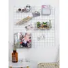 Panel de Malla de Hierro Rejilla Estante de Almacenamiento Cesta Colgante Bandeja Accesorios para Pared de Fotos Almacenamiento de Supermercado Estante de Almacenamiento de Hierro Forjado Decoración Uso en el Hogar