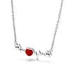 Collar de acero de titanio con forma de pata de gato japonesa y coreana con diseño de diamante rojo y cadena de clavícula sencilla de moda de este año Accesorios al por mayor