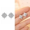 Pendientes de copo de nieve rectangulares con aguja de plata S925 para mujer, nuevos pendientes de moissanita de moda, pequeños pendientes frescos, joyería al por mayor