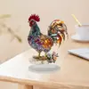 Figura de Animal 2D Gallo Plana Acrílico Creativo Transfronterizo Multicolor Decoración de Escritorio de Oficina Decoración del Hogar Hongyao