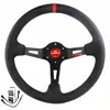 Volante de carreras competitivo modificado para coche de 14 pulgadas MOMO deportivo de liberación rápida cóncavo profundo de cuero