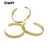 Wt-B674 Diseño Clásico de Espiga de Trigo Pulsera Fina Apilable para Niñas Joyería de Pulsera Abierta Diaria
