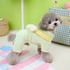 Roupas para cães outono e inverno de lã quente poodle urso cachorro pequeno roupas de pelúcia 24 costas cão de lã de quatro pernas