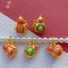 Accesorios de estilo antiguo azul quemado colgante de calabaza Tairen colgante de campana Ping An Fu caminando DIY mano