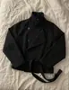 Abrigo de lana de moda estilo universitario retro oscuro, diseño de doble botonadura con cuello alto, abrigo de lana, venta al por mayor transfronteriza