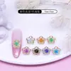 Decoraciones de Uñas Flor de Cinco Pétalos con Borde Dorado de Moda Flores 3D Realistas para Broche de Pelo, Funda de Teléfono, Accesorios de Uñas Venta de Liquidación