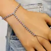 Pulsera de cadena integrada de lujo incrustada con diamantes, pulsera de cadena Y ajustable para dedo y dorso de la mano, estilo nicho de alta gama