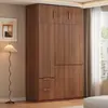 Armario para uso doméstico, mueble de almacenamiento para dormitorio, adecuado para apartamentos de alquiler, con puertas dobles, compartimentos separados, armario económico para almacenamiento infantil, mueble para mirador