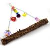 Columpio para loros de NC, juguete masticable de ratán, soporte para loros, soporte de barra, bola de ratán, mordedor colgante, soporte de cuerda, percha de poste de madera