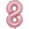 Globo digital de película de aluminio de 32 pulgadas 0-9 caramelo rosa perlado globo de película de aluminio decoración de fiesta de cumpleaños globo