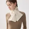 Bufanda de Color Sólido 100% Cachemira para Mujer, Nuevo Estilo Otoño/Invierno, Cálida, Protección para el Cuello, Tejida, Corta, Braga para el Cuello, Versátil, de Moda