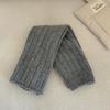 Calcetines de punto de lana cálidos para otoño e invierno 2024, color gris, para piernas pequeñas, Miu, sencillos, anchos, de color liso