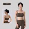 Ropa interior de mujer con almohadillas en el pecho, color base para belleza transfronteriza, ropa interior de soporte push-up para yoga, sujetador deportivo de tirante fino