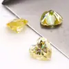 Amarillo Goose Corazón con Forma de Corazón Color Moissanita Musgo Corazón con Forma de Corazón Amarillo Claro Piedra Desnuda Wuzhou Piedra Preciosa de Moissanita