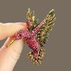 Broche de colibrí de diamantes de color europeos y americanos, ramillete de nicho de alta gama, accesorios de ropa para hombre y mujer, pins de alta gama por lotes
