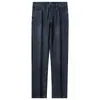 2026 Verano Delgados Gris Oscuro Azul Ligeramente Elásticos Modernos Simples Tendencia Urbanos Hombres Jeans Rectos Ajustados