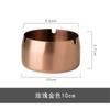 Cenicero de metal plateado de acero inoxidable grueso de gran venta, cenicero a prueba de viento y anticaídas, regalo creativo personalizado, se puede agregar logo