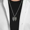 Qianfeng Jewelry Europeo y Americano Misterioso Retro Cabra Diabólica Acero de Titanio Colgante Punk para Hombre Oscuro Baphomet Collar
