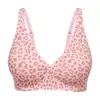 TK Amazon En Stock Transfronterizo Tallas Grandes Mujer Estampado Leopardo Jelly Bra Soporte Suave Busto Grande Transpirable Sin Costuras Sujetador